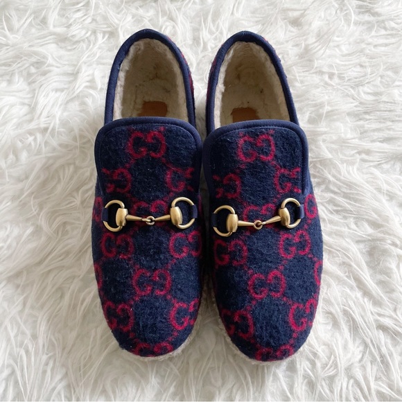 Gucci Fria Merino Wool Horsebit GG Loafer Blue Red
size 37 - Picture 3 of 11